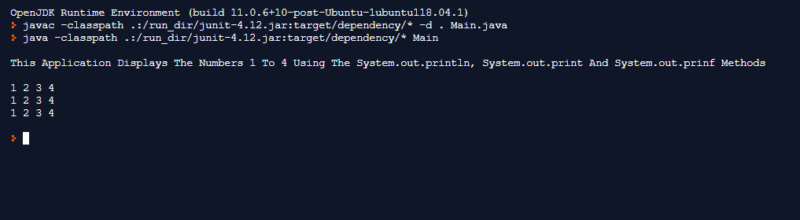 Java program to print numbers