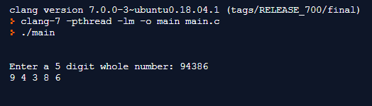 C program to separate the digits in a Number