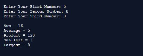 Arithmetic Smallest largest in Java