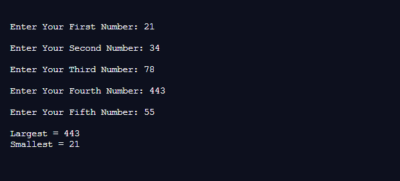 Java Program To Find Largest And Smallest Number